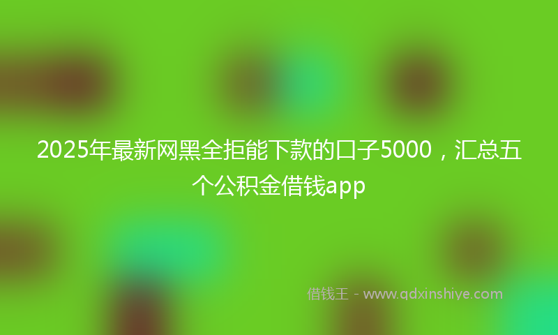 2025年最新网黑全拒能下款的口子5000，汇总五个公积金借钱app
