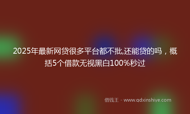 2025年最新网贷很多平台都不批,还能贷的吗，概括5个借款无视黑白100%秒过