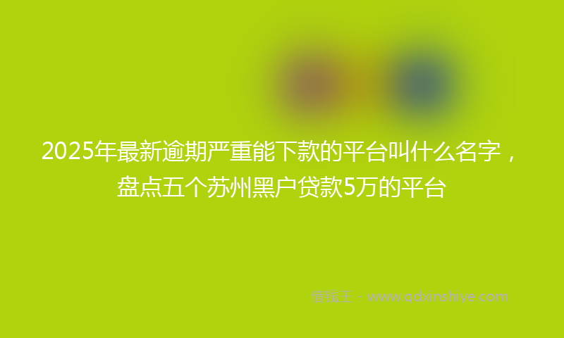 2025年最新逾期严重能下款的平台叫什么名字，盘点五个苏州黑户贷款5万的平台