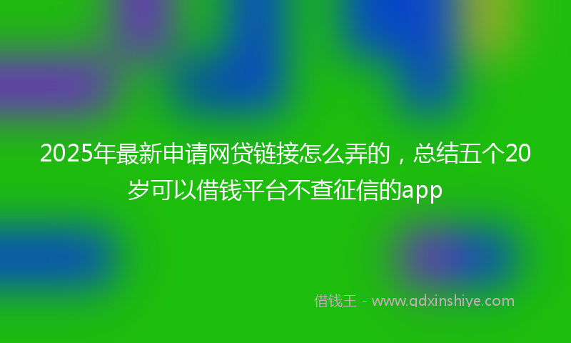 2025年最新申请网贷链接怎么弄的，总结五个20岁可以借钱平台不查征信的app