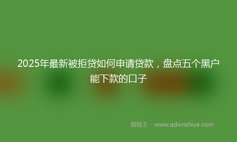 2025年最新被拒贷如何申请贷款，盘点五个黑户能下款的口子