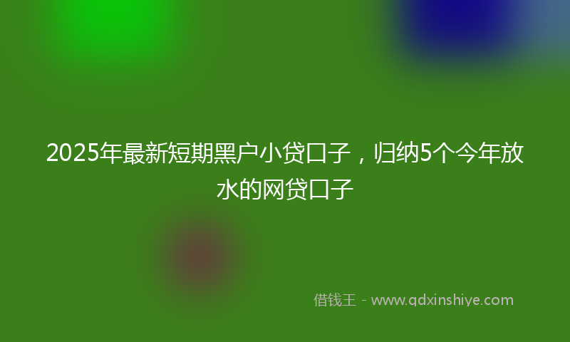 2025年最新短期黑户小贷口子，归纳5个今年放水的网贷口子