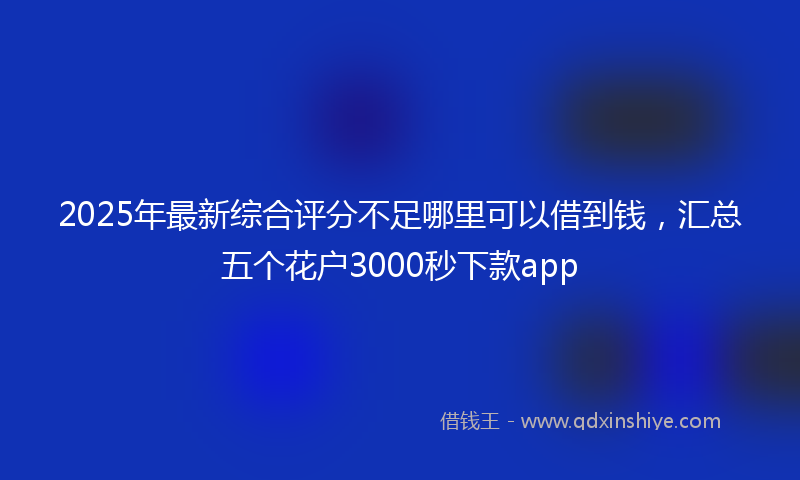 2025年最新综合评分不足哪里可以借到钱，汇总五个花户3000秒下款app