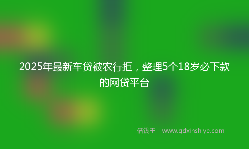 2025年最新车贷被农行拒，整理5个18岁必下款的网贷平台