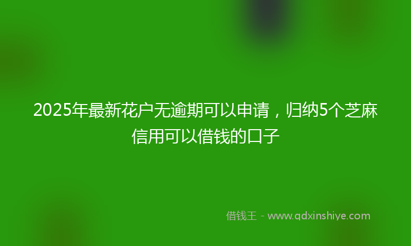 2025年最新花户无逾期可以申请，归纳5个芝麻信用可以借钱的口子