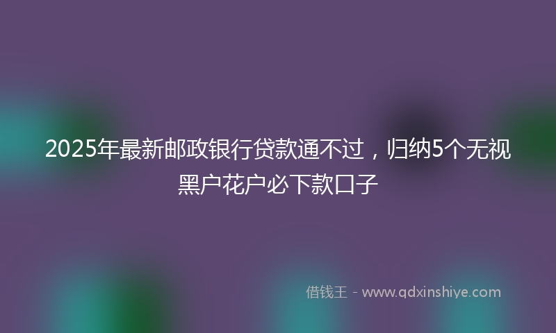 2025年最新邮政银行贷款通不过，归纳5个无视黑户花户必下款口子