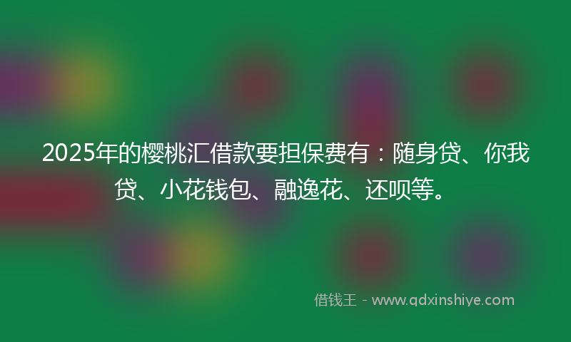2025年的樱桃汇借款要担保费有：随身贷、你我贷、小花钱包、融逸花、还呗等。