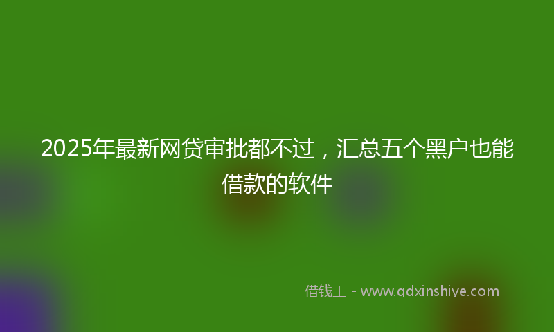 2025年最新网贷审批都不过，汇总五个黑户也能借款的软件