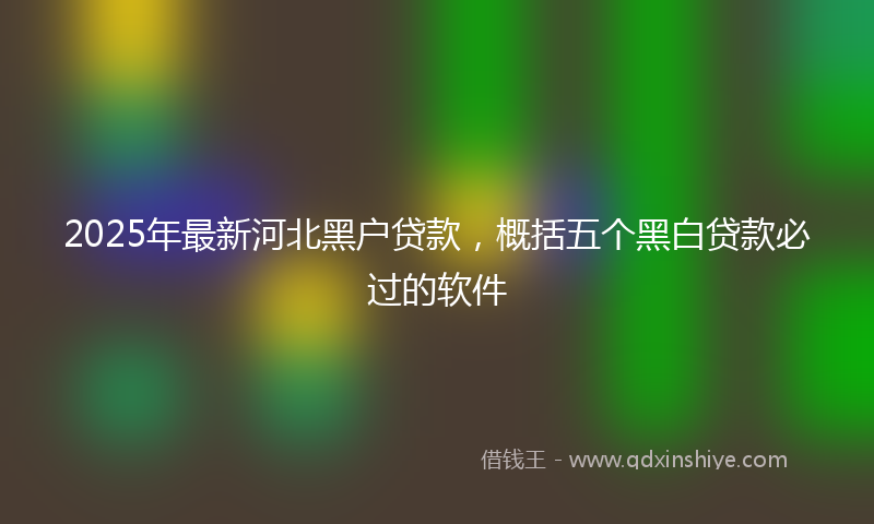 2025年最新河北黑户贷款，概括五个黑白贷款必过的软件