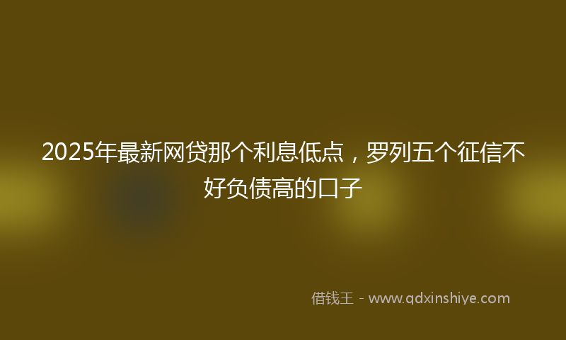 2025年最新网贷那个利息低点，罗列五个征信不好负债高的口子