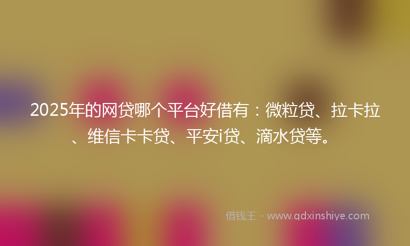 2025年的网贷哪个平台好借有：微粒贷、拉卡拉、维信卡卡贷、平安i贷、滴水贷等。