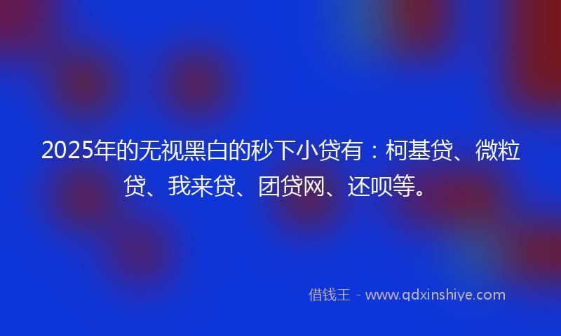 2025年的无视黑白的秒下小贷有：柯基贷、微粒贷、我来贷、团贷网、还呗等。