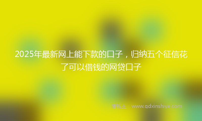 2025年最新网上能下款的口子，归纳五个征信花了可以借钱的网贷口子