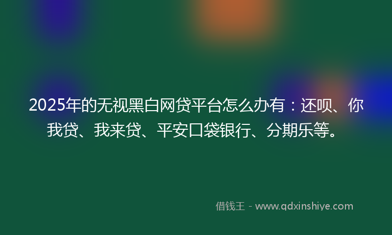 2025年的无视黑白网贷平台怎么办有：还呗、你我贷、我来贷、平安口袋银行、分期乐等。