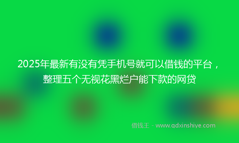 2025年最新有没有凭手机号就可以借钱的平台，整理五个无视花黑烂户能下款的网贷
