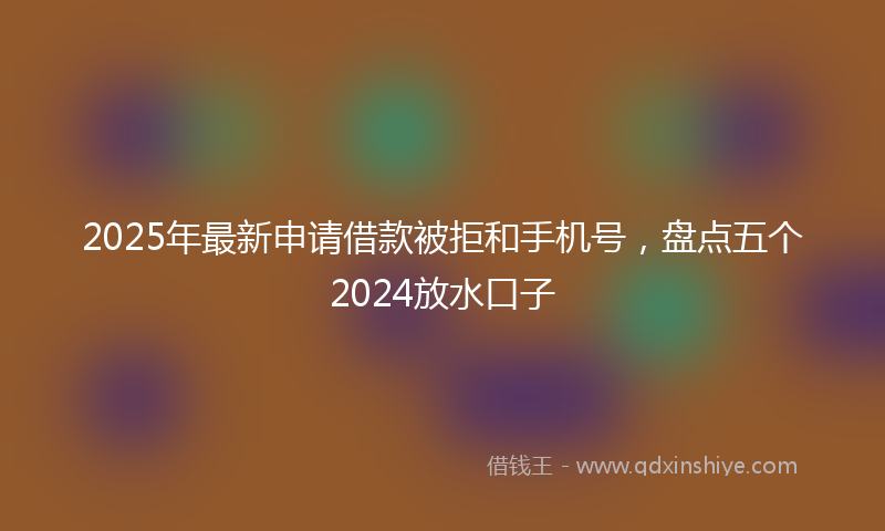 2025年最新申请借款被拒和手机号，盘点五个2024放水口子