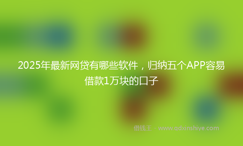 2025年最新网贷有哪些软件，归纳五个APP容易借款1万块的口子