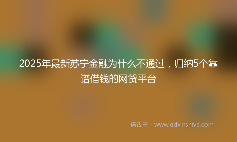 2025年最新苏宁金融为什么不通过，归纳5个靠谱借钱的网贷平台