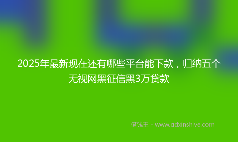 2025年最新现在还有哪些平台能下款，归纳五个无视网黑征信黑3万贷款