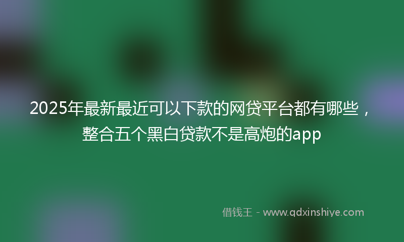 2025年最新最近可以下款的网贷平台都有哪些，整合五个黑白贷款不是高炮的app