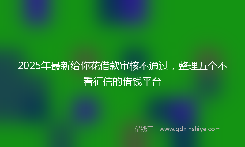 2025年最新给你花借款审核不通过，整理五个不看征信的借钱平台