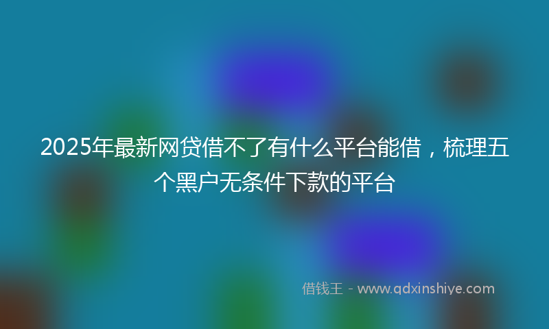 2025年最新网贷借不了有什么平台能借，梳理五个黑户无条件下款的平台