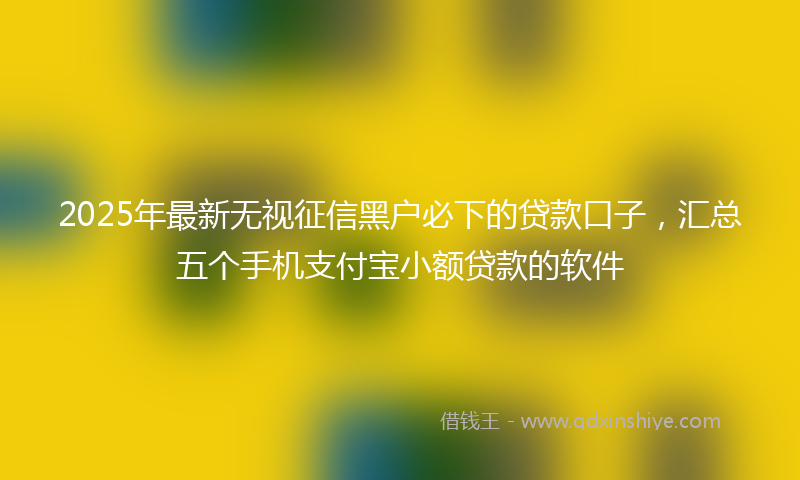 2025年最新无视征信黑户必下的贷款口子，汇总五个手机支付宝小额贷款的软件