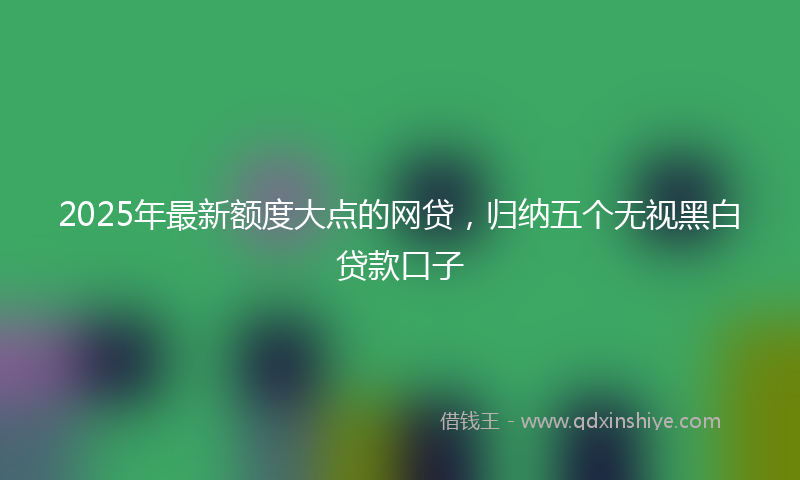 2025年最新额度大点的网贷，归纳五个无视黑白贷款口子