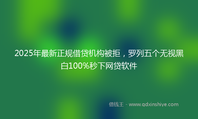 2025年最新正规借贷机构被拒，罗列五个无视黑白100%秒下网贷软件