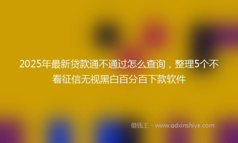 2025年最新贷款通不通过怎么查询，整理5个不看征信无视黑白百分百下款软件