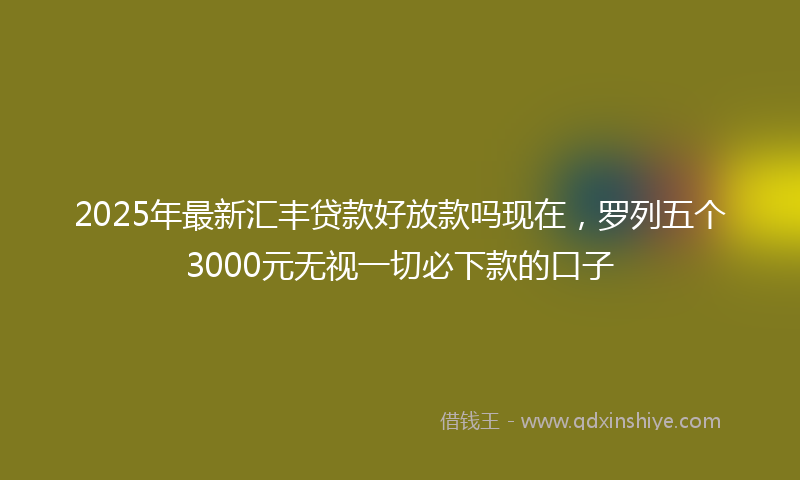 2025年最新汇丰贷款好放款吗现在，罗列五个3000元无视一切必下款的口子