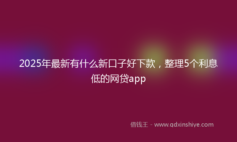 2025年最新有什么新口子好下款，整理5个利息低的网贷app