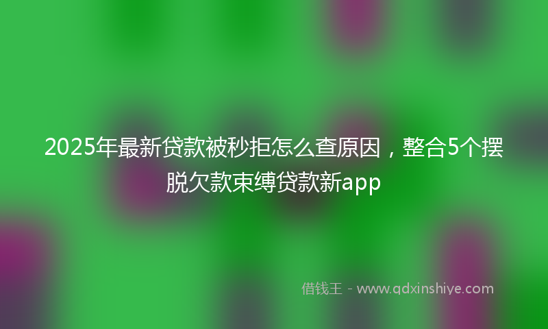 2025年最新贷款被秒拒怎么查原因，整合5个摆脱欠款束缚贷款新app