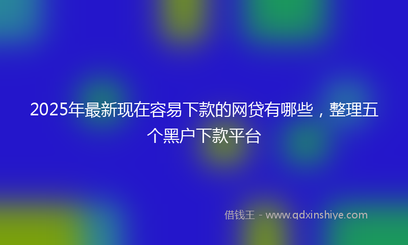 2025年最新现在容易下款的网贷有哪些，整理五个黑户下款平台