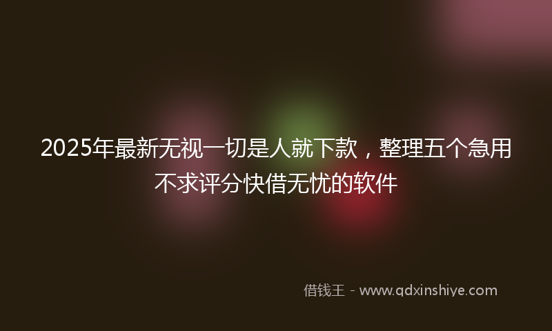2025年最新无视一切是人就下款，整理五个急用不求评分快借无忧的软件