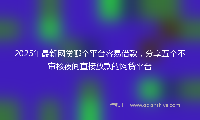 2025年最新网贷哪个平台容易借款，分享五个不审核夜间直接放款的网贷平台