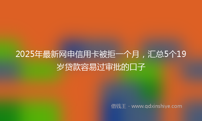 2025年最新网申信用卡被拒一个月，汇总5个19岁贷款容易过审批的口子