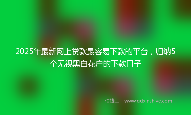 2025年最新网上贷款最容易下款的平台，归纳5个无视黑白花户的下款口子