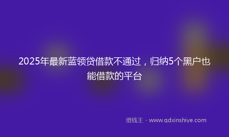 2025年最新蓝领贷借款不通过，归纳5个黑户也能借款的平台