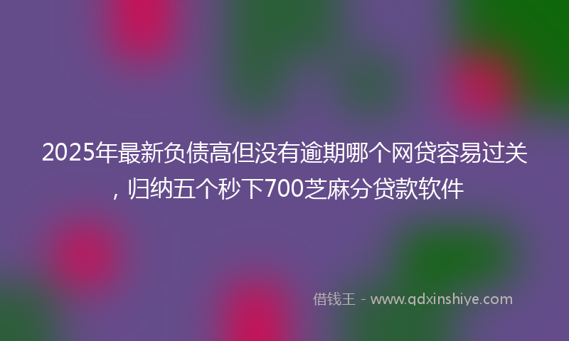 2025年最新负债高但没有逾期哪个网贷容易过关，归纳五个秒下700芝麻分贷款软件
