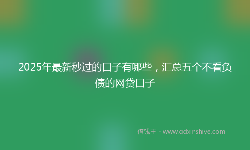 2025年最新秒过的口子有哪些，汇总五个不看负债的网贷口子