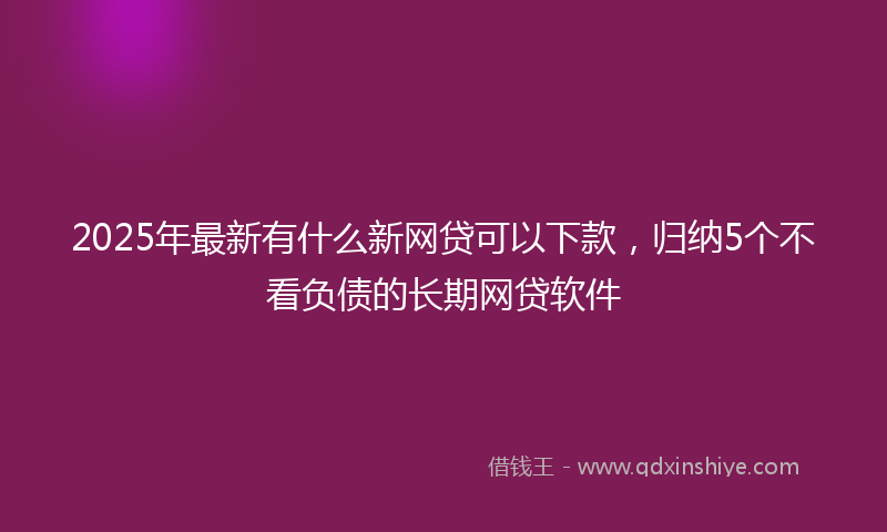 2025年最新有什么新网贷可以下款，归纳5个不看负债的长期网贷软件