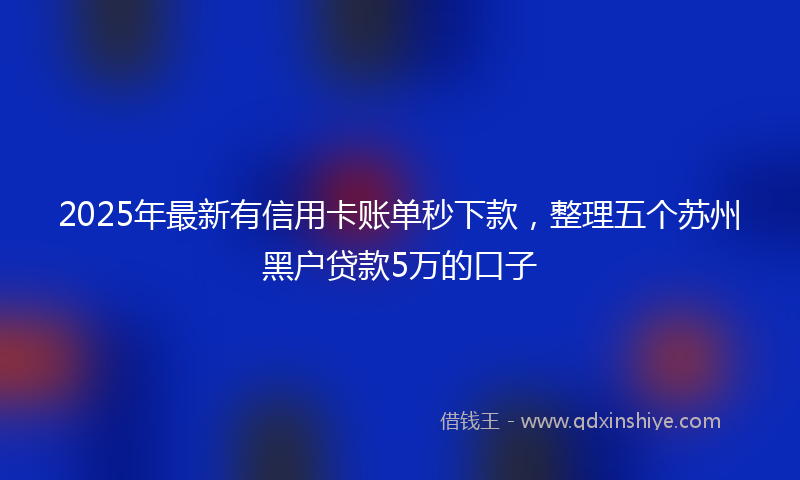2025年最新有信用卡账单秒下款，整理五个苏州黑户贷款5万的口子