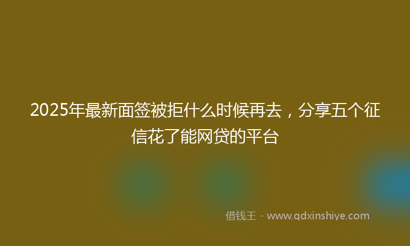 2025年最新面签被拒什么时候再去，分享五个征信花了能网贷的平台
