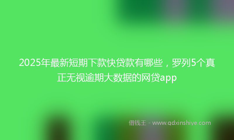 2025年最新短期下款快贷款有哪些，罗列5个真正无视逾期大数据的网贷app