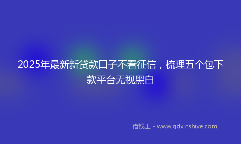2025年最新新贷款口子不看征信，梳理五个包下款平台无视黑白