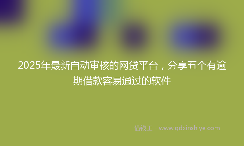 2025年最新自动审核的网贷平台，分享五个有逾期借款容易通过的软件