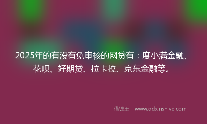 2025年的有没有免审核的网贷有：度小满金融、花呗、好期贷、拉卡拉、京东金融等。