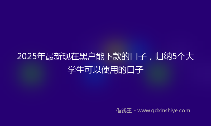 2025年最新现在黑户能下款的口子，归纳5个大学生可以使用的口子