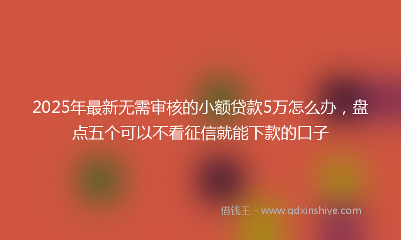 2025年最新无需审核的小额贷款5万怎么办，盘点五个可以不看征信就能下款的口子